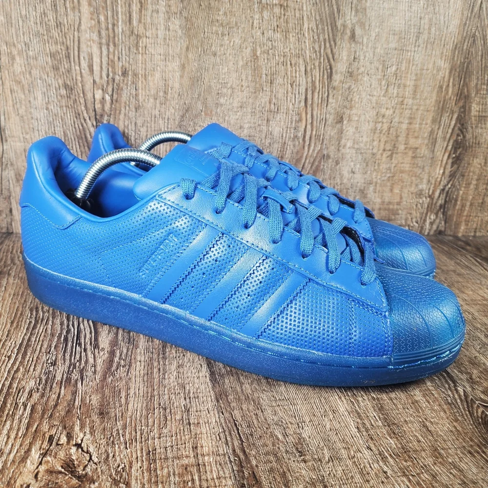 Adidas Superstar Adicolor Triple Royal Blue Men's Size 11 Low Top Sneakers Shoes